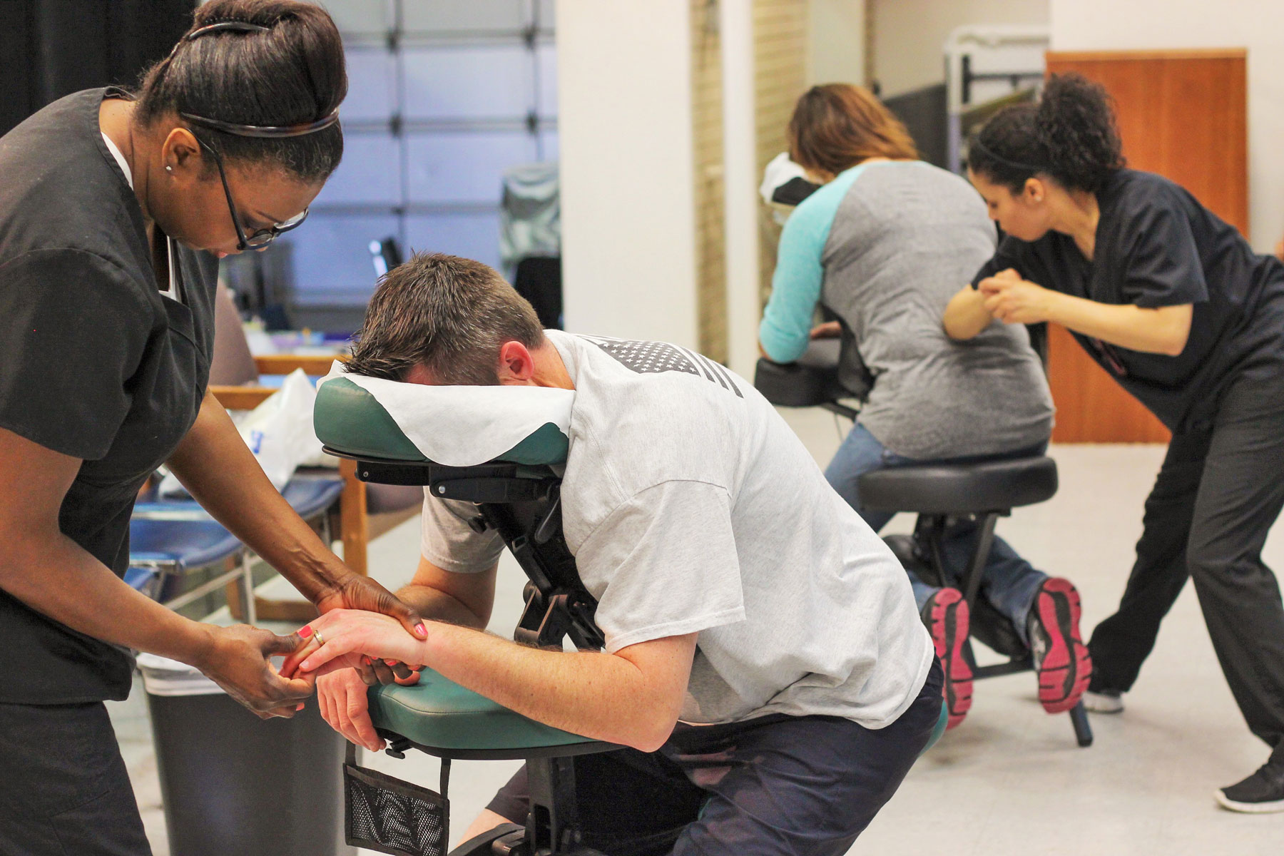 Chair Massages at Health Fair