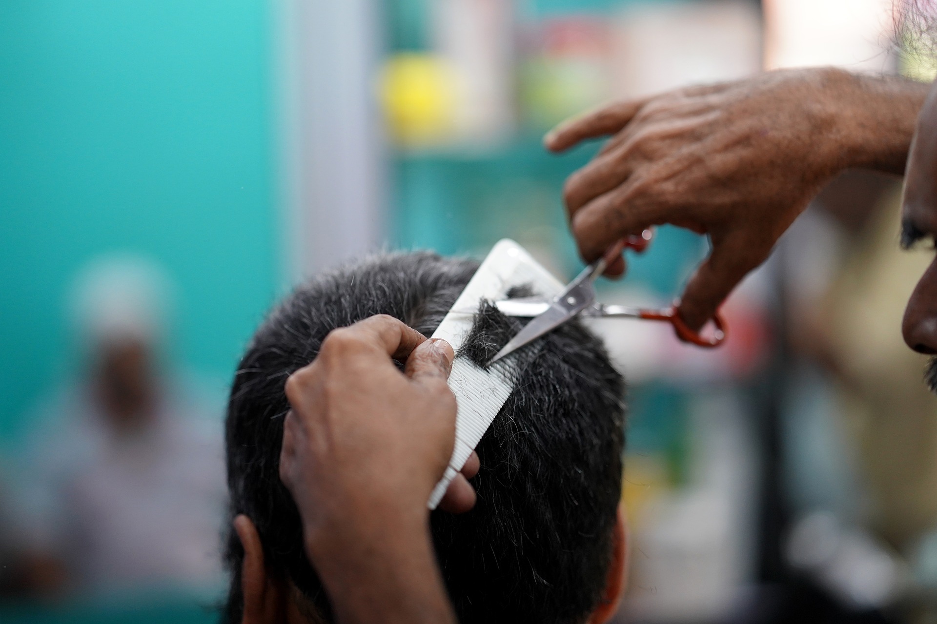 Man getting a haircut